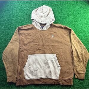 Jordan Jumpman Hoodie 3XL Brown Tan Two Tone Pullover Sweatshirt Men’s Oversized